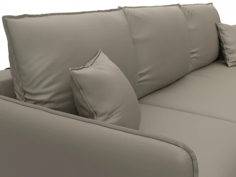 Диван угловой Лига-064 НПБ угол универсальный (ДСП/Дерево/Экокожа/Бежевый) Лига Диванов 129931