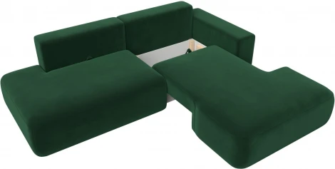 Диван угловой Лига-036 НПБ Модерн правый угол (Зеленый/Велюр) Лига Диванов арт.121410