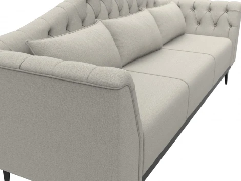 Диван кухонный прямой Флорида (Бежевый/Рогожка) Лига Диванов арт.122488