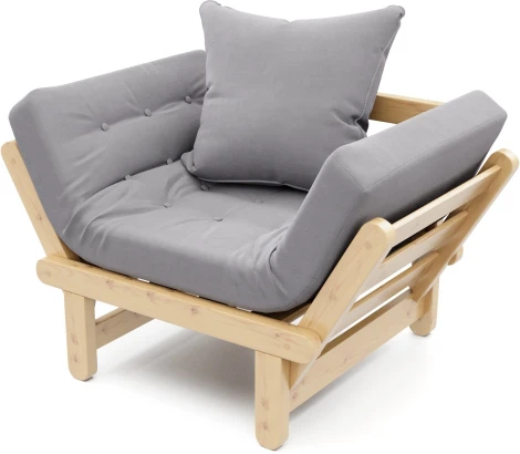 Кресло Arsko Сламбер сосна серый велюр