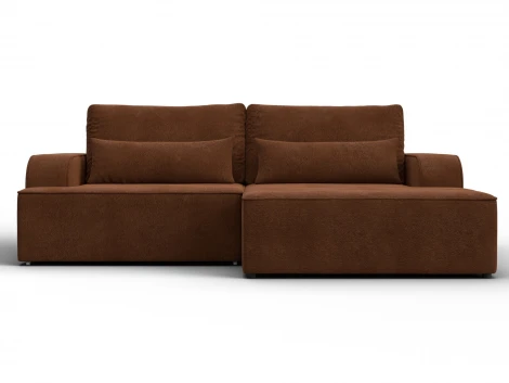 Диван угловой Лига-120 угол правый (ДСП,Брус,Фанера,ЛДС,Велюр/Терракотовый) Лига Диванов 137290