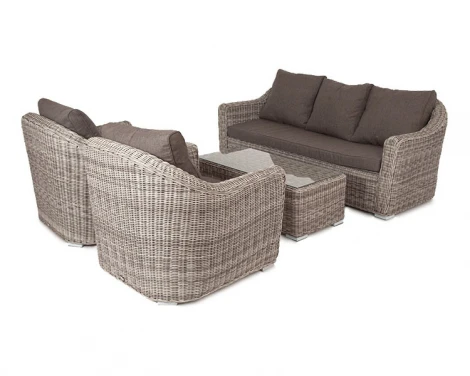 Лаунж-зона из искусственного ротанга, цвет серый 4SIS Фабриция FS3C2T-4-SET gray