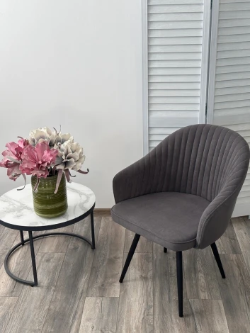 Стул AVIOR, 360 град. поворот. B28 Темно-серый, велюр / черный каркас, М-City