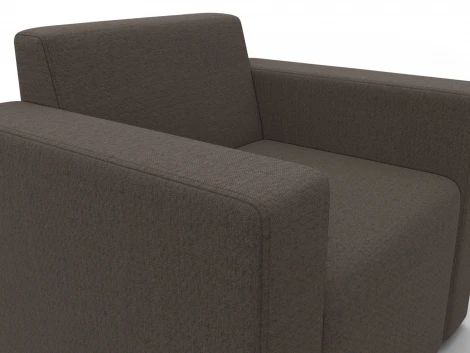 Кресло Лига-093 (ДСП,Брус,Фанера/Пластик/Рогожка/Коричневый) Лига Диванов 132461