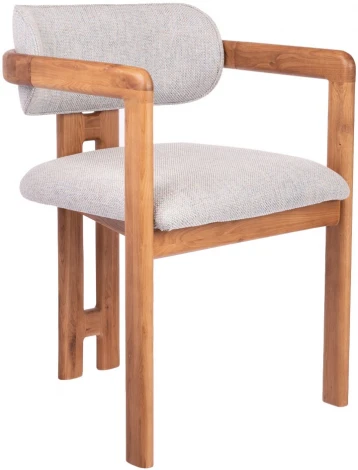 Стул Bradexhome Rich рогожка бежево-голубая с ножками цвета орех