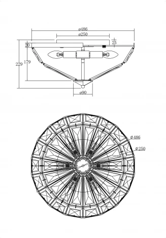 Потолочная люстра Maytoni Facet MOD094CL-06CH