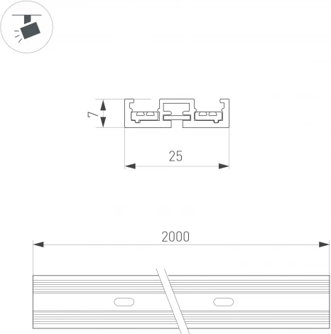 Трек магнитный MAG-VIBE-TRACK-257-2000 (BK) (Arlight, IP20 Металл) 044179 (48V)