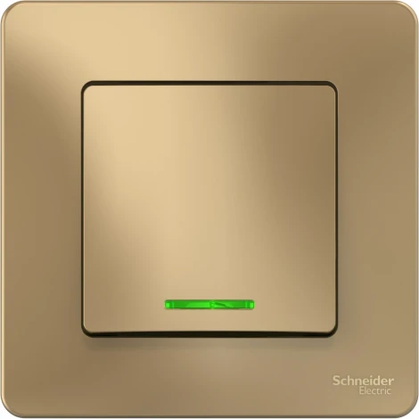 Выключатель встраиваемый одноклавишный с подсветкой (титан) Systeme Electric Blanca BLNVS010114