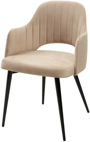 Стул M-City FANTINE-LA БЕЖЕВЫЙ #5, велюр / черный каркас