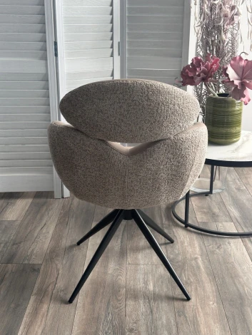 Стул ГУННАР (GUNNAR) 360 град, цвет БЕЖЕВЫЙ VEGA-11 / MIAMI-160, ткань / ЧЕРНЫЙ каркас, ®DISAUR M-City 64847