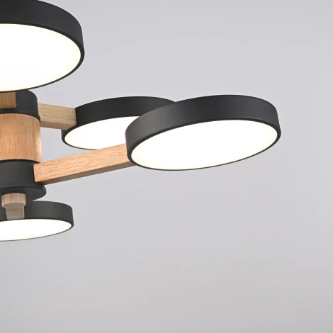 Потолочная люстра Wi-Fi на штанге Turna Dbl L6 Black By ImperiumLoft Turna-Dbl01 (LED, 220V, голосовое управление, умный дом - Алиса)