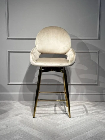 Стул барный IST-CASA Виола BS1376-BG-2, бежевый/золото