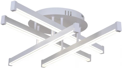Потолочная люстра светодиодная на штанге с управлением смарфоном и пультом Reluce 01030-0.3-04 WT (регулировка яркости, 220V)