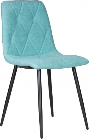 Стул обеденный DOBRIN CHILLY ROMBO (Тиффани Simple 51, основание черное) 006 ROMBO, цвет сиденья тиффани основания черный