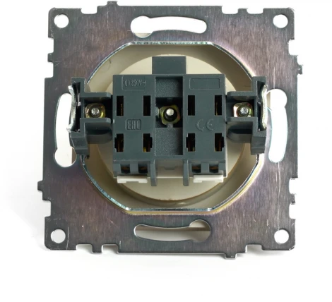 Розетка без заземления со шторками (золото) Stekker Катрин 49223