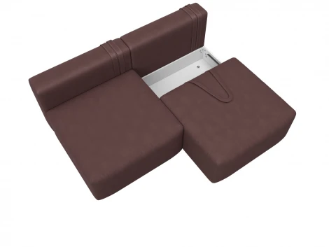 Диван прямой модульный Лига-060 НПБ (ЛДСП,Брус,Фанера/Пластик/Замша/Бордовый) Лига Диванов 129465