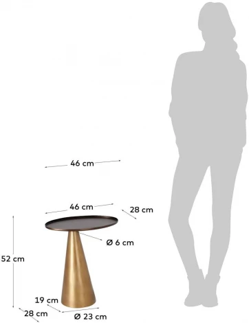 Журнальный стол La Forma (ex Julia Grup) Liliane (Черный,Золотой/ Металл,Латунь,Железо)