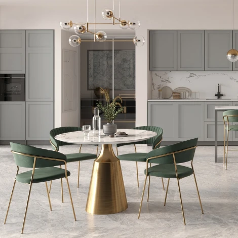 Комплект из 4-х стульев Turin чёрный с золотыми ножками Bradexhome арт.FR 0797K