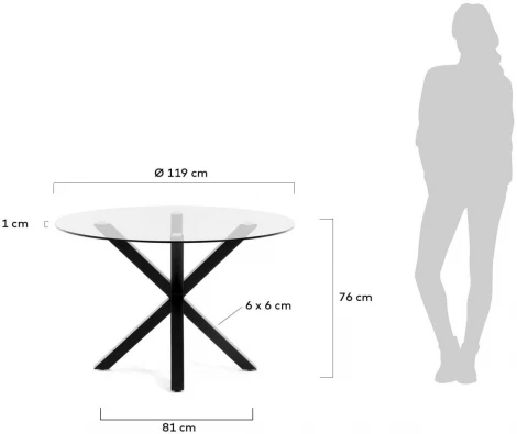 Стол обеденный La Forma (ex Julia Grup) Argo (Прозрачный/ Стекло,Сталь) 71777