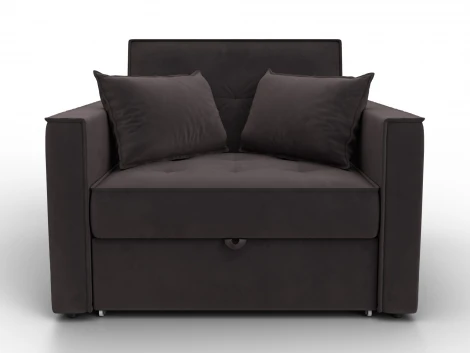 Кресло-кровать Лига-104 (80) (ЛДСП,Брус,Фанера,Велюр/Коричневый) Лига Диванов 134856