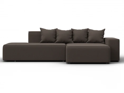 Диван угловой Лига-079 угол правый (ДСП/Пластик/Рогожка/Коричневый) Лига Диванов 129812