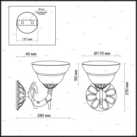 Бра Odeon Light Palacio 1992/1W