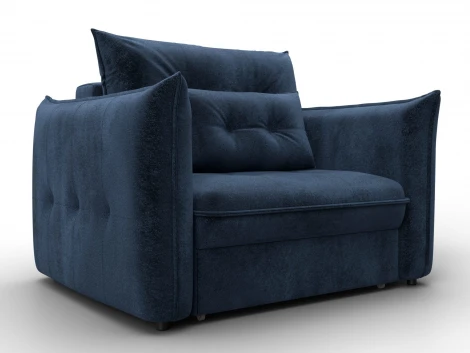 Кресло Лига-100 НПБ (ДСП,Фанера,Велюр/Синий) Лига Диванов 137003