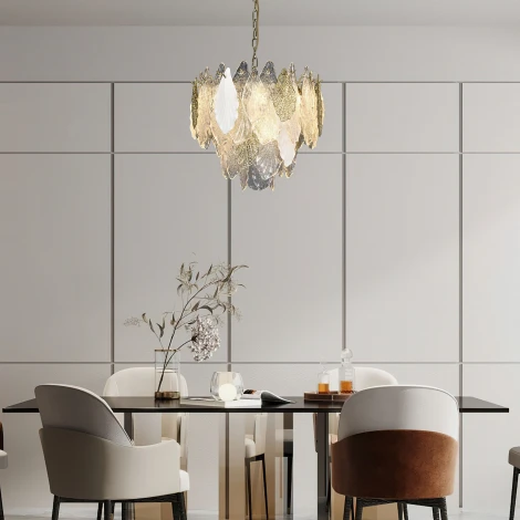 Подвесная люстра Wi-Fi Bogate's Leaf 369/8 (220V, управление смартфоном, голосовое управление, умный дом - Minimir Home, Алиса, Маруся, Салют, на цепи)