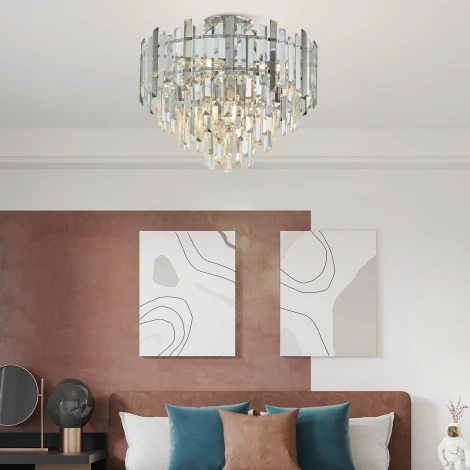 Потолочная люстра хрустальная на штанге Arte Milano Sorrento-4409 374409/7/60/470 CR (220V)