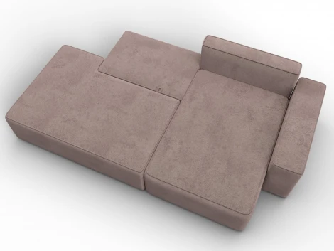 Диван угловой Лига-079 угол правый (ДСП/Пластик/Велюр/Бежевый) Лига Диванов 129821