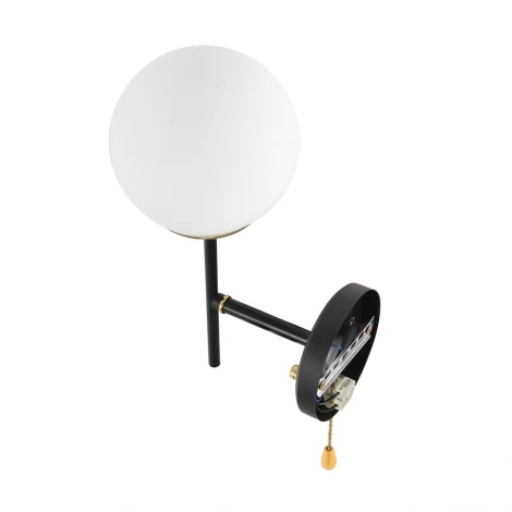 Бра Lumion Elrona 8375/1W черный/латунь/белый, металл/стекло E27 60W 220V