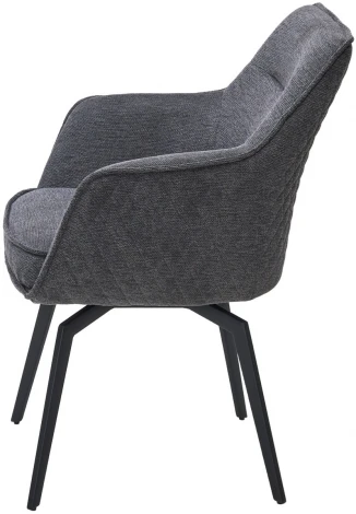 Стул RENLY 180 град. поворот. Brego-16 Темно-серый, ткань / Черный, ®DISAUR