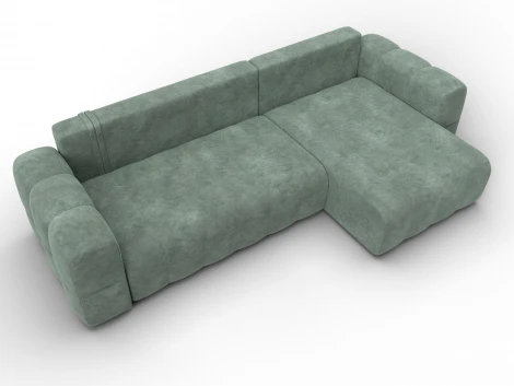 Диван угловой Лига-110 НПБ угол универсальный (ДВП,ДСП,ЛДСП,Брус,Фанера,Велюр/Зеленый) Лига Диванов 136524