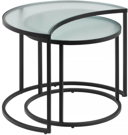 Журнальный стол La Forma (ex Julia Grup) Bast (Черный,Прозрачный/ Металл,Сталь,Стекло)