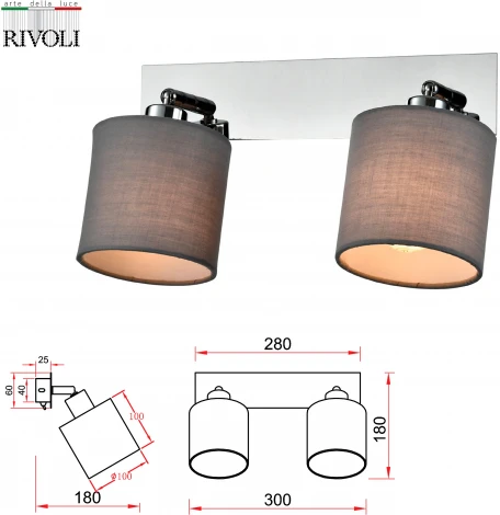 Спот Perlita 7058-702 2 x E14 40 Вт поворотный с выключателем (220V)