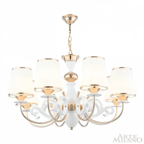 Подвесная люстра Arte Milano Florentia-1097 301097/8 Wh/Gd (220V, на цепи)
