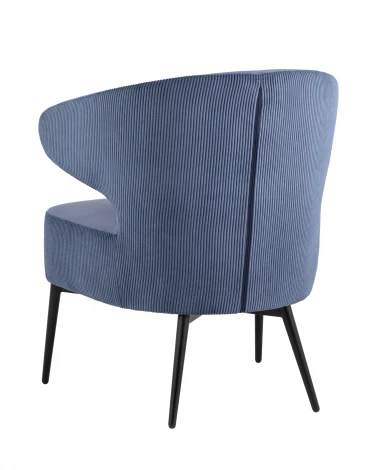 Кресло Stool Group лаунж Royal Stripes велюр синий УТ000036775