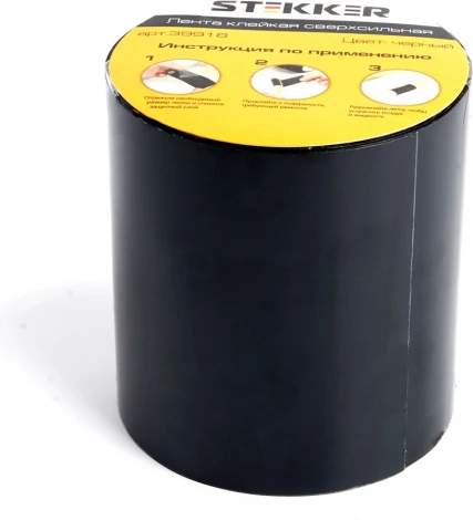 Лента клейкая сверхсильная 0,7x100 мм длина 1,5 м черная Stekker 39918