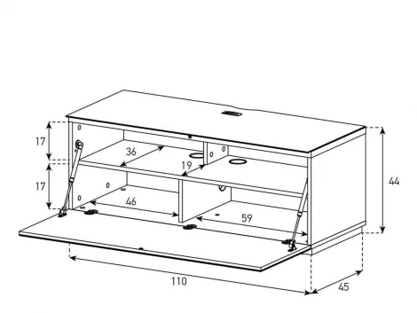 Настенная тумба под телевизор Sonorous ST 110i BLK BLK WL