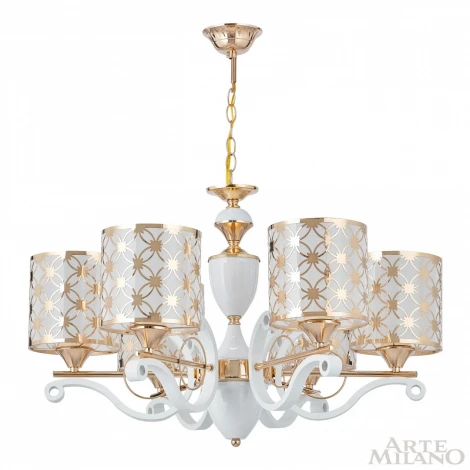 Подвесная люстра Arte Milano Florentia-3097 303097/6 Wh/Gd (220V, на цепи)