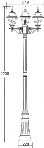 Наземный фонарь Oasis Light FARO lead GLASS 91109B lgG Bl