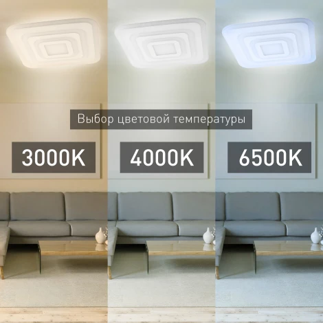 Потолочный светильник светодиодный с пультом регулировкой цветовой температуры яркости и ночным режимом ЭРА SPB-6 GEO 3 RC75