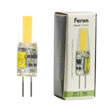 Лампа светодиодная JC капсульная 3W 12V G4 4000К Feron LB-424 51171