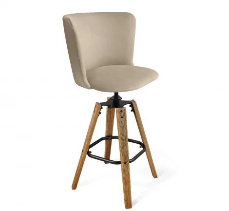 Стул барный Sheffilton SHT-ST36/S93 ванильный крем/браш.коричневый/черный муар 7146121803