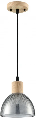 Подвесной светильник Lumion Natana 8053/1А дерево/смоки металл/стекло E27 1*60W 220V