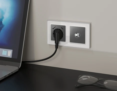 Комплект механизма ТВ-розетки SAT встраиваемый (антрацит серый) Ambrella Volt QUANT MA663050