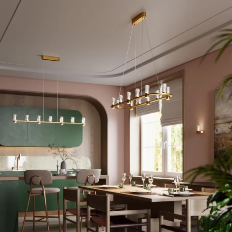 Подвесной светильник Odeon Light Defance 7144/65L античная бронза/акрил/металл IP20 LED 69W 3830Лм 3000K 180° 220V