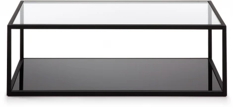 Журнальный стол La Forma (ex Julia Grup) Blackhill (Прозрачный,Черный/ Сталь,Стекло,Металл)