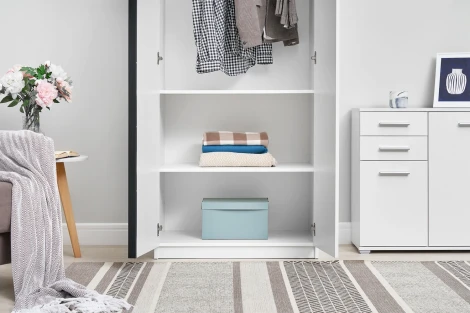 Шкаф распашной с наполнением Арника (3 полки + штанга) ШК 5 (800), Белый