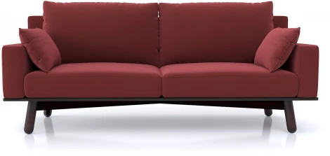 Диван Arsko прямой Колин орех велюр красный